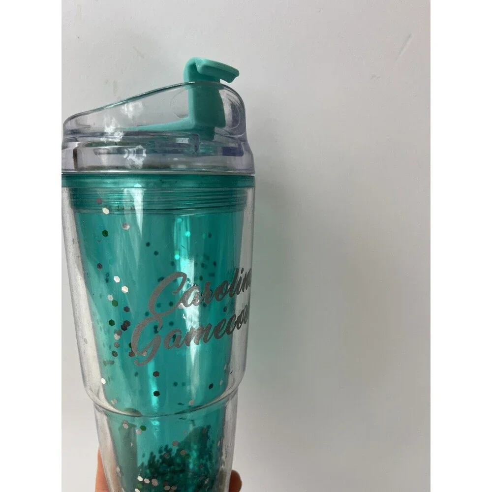 South Carolina Gamecocks Turquoise Green Plastic 32oz Glitter Tumbler Cup